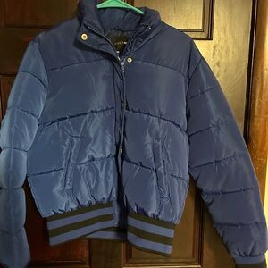 Fashion Nova Blue Puffer Jacket
